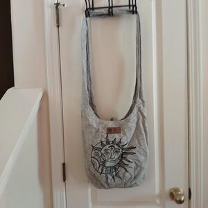 Lakhay's Collection 100% Cotton Sun & Moon Celestial Crossbody Bag Hippie Boho